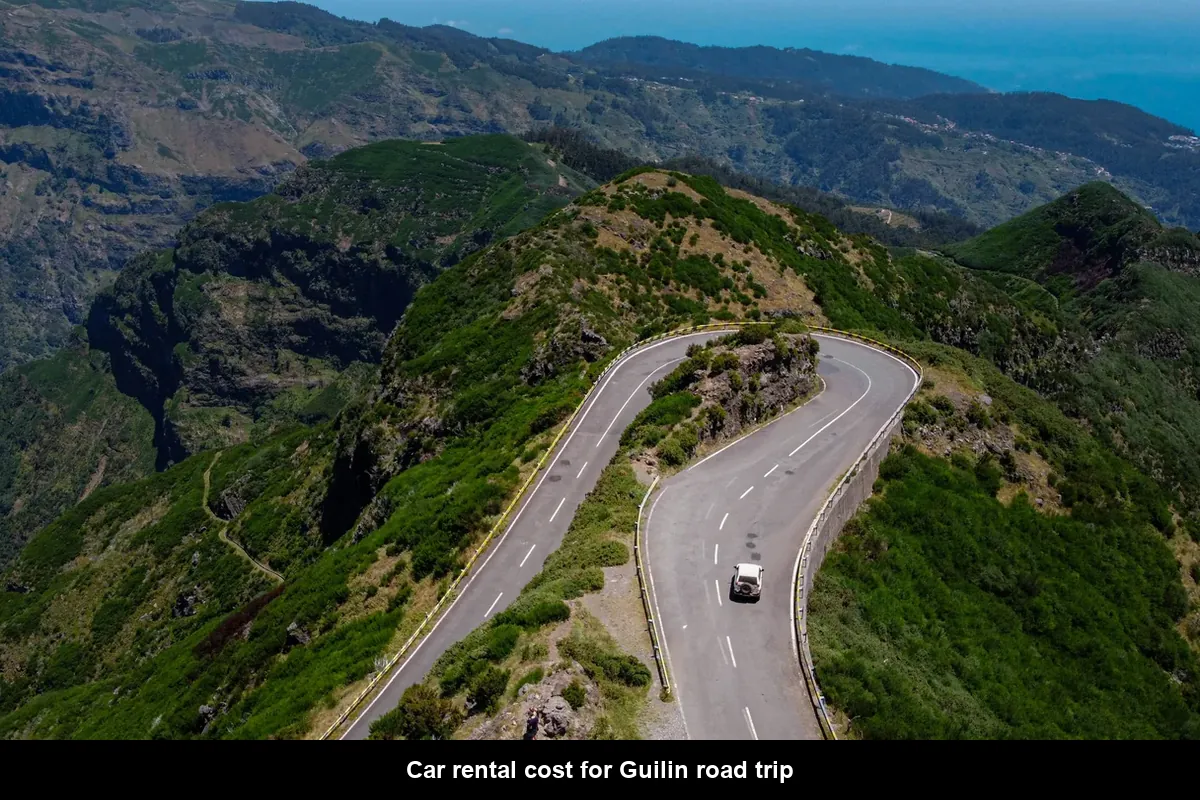 Car rental cost for Guilin road trip